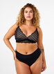Bralette met kant en zachte vulling, Zwart, Model image number 1
