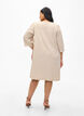 Gestreepte jurk met 3/4 mouwen, Camel Stripe, Model image number 1