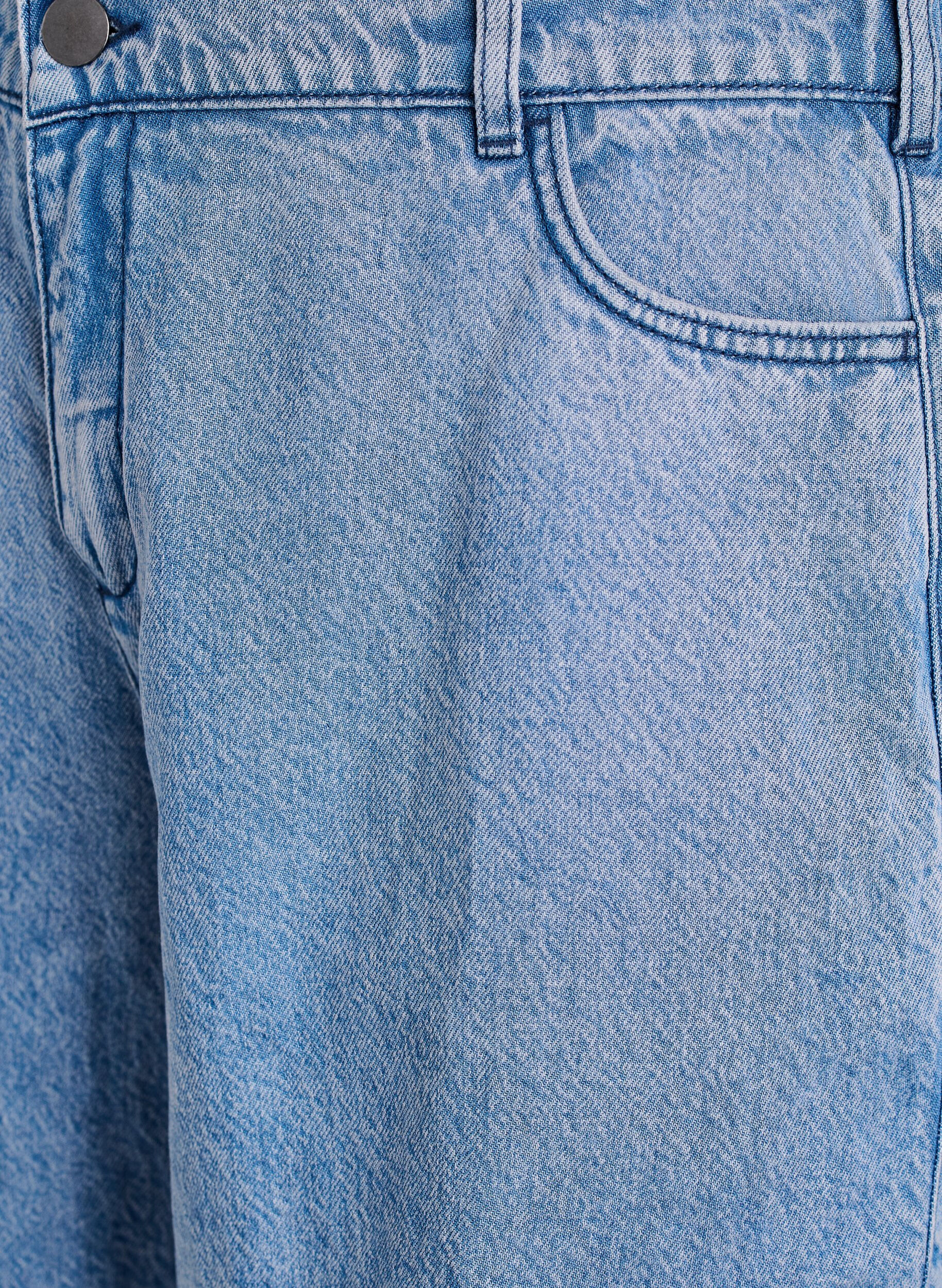Zizzi Losse denim shorts met hoge taille, Blauw, Packshot image number 2