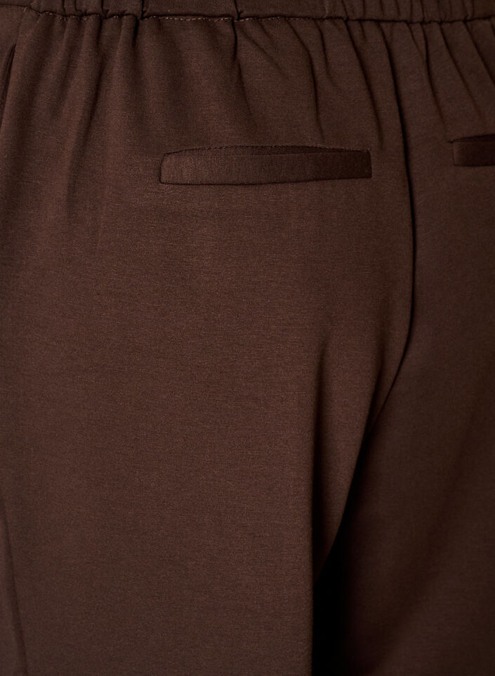 Losse jerseybroek met hoge taille, Bruin, Packshot image number 3