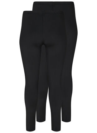 2-pack basic leggings, Black / Black, Packshot image number 1