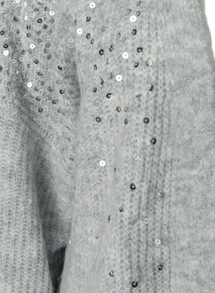 Gebreid vest met pailletten, Light Grey Melange, Packshot image number 2