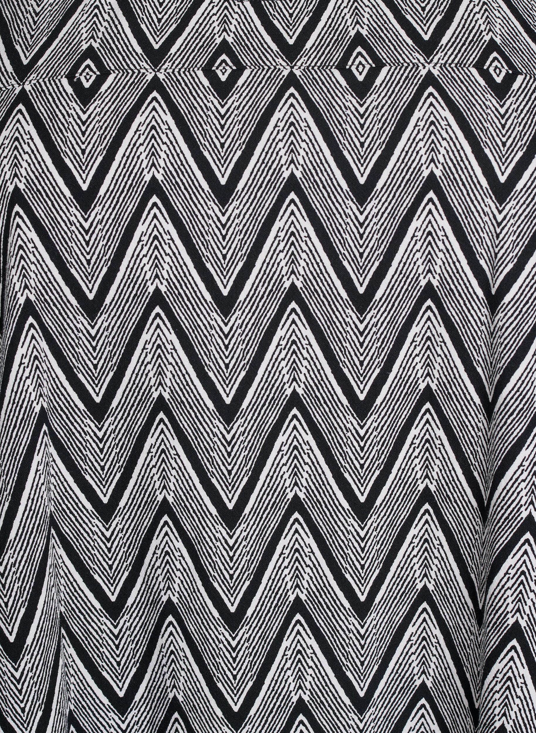 Zizzi Katoenen jurk met korte mouwen en print, Zwart, Packshot image number 2