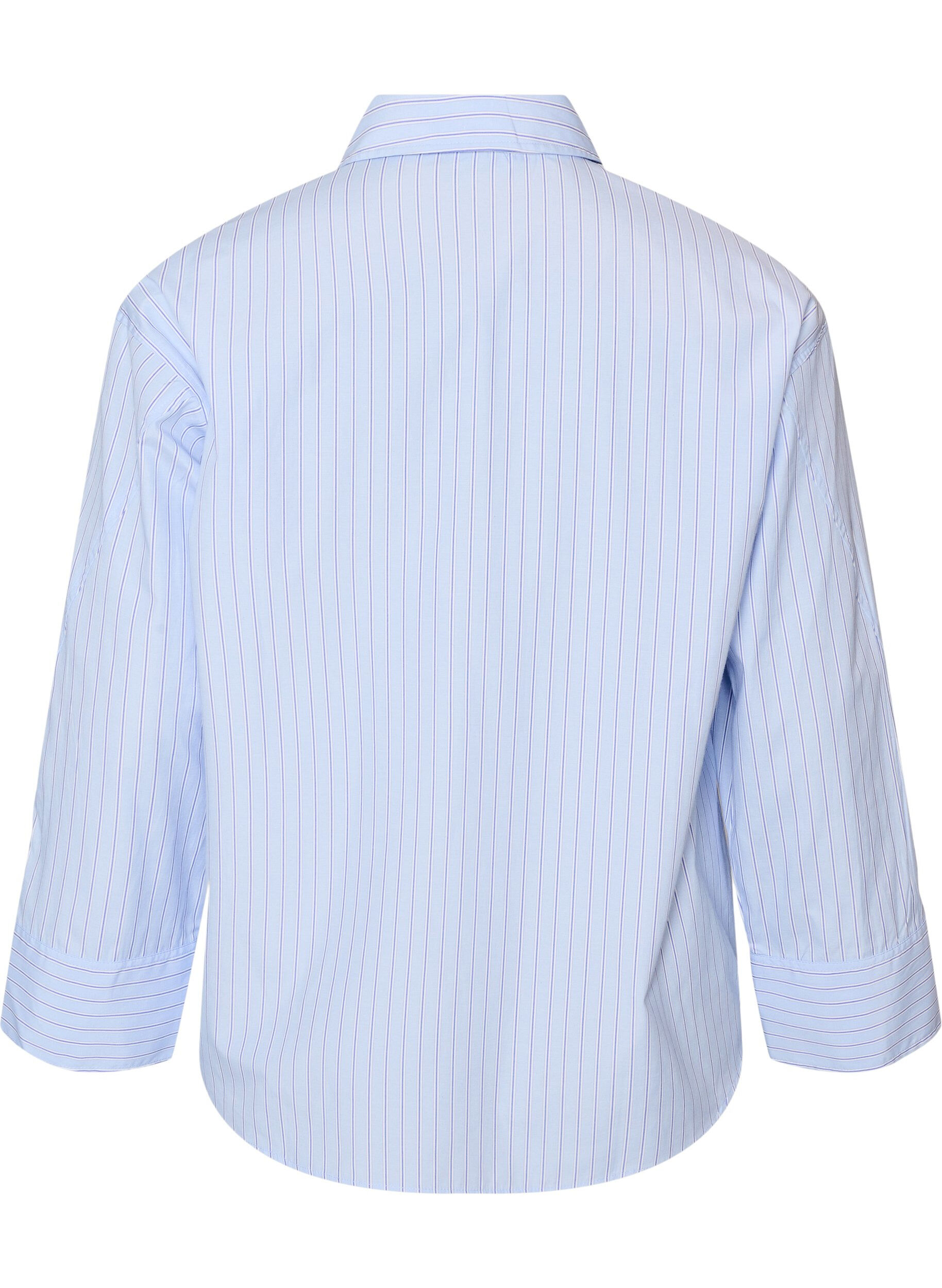 ZizziGestreept shirt met wijde manchetten, Blauw, Packshot image number 1