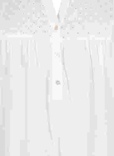 Tuniek van katoen met anglaise borduurwerk, Bright White, Packshot image number 2