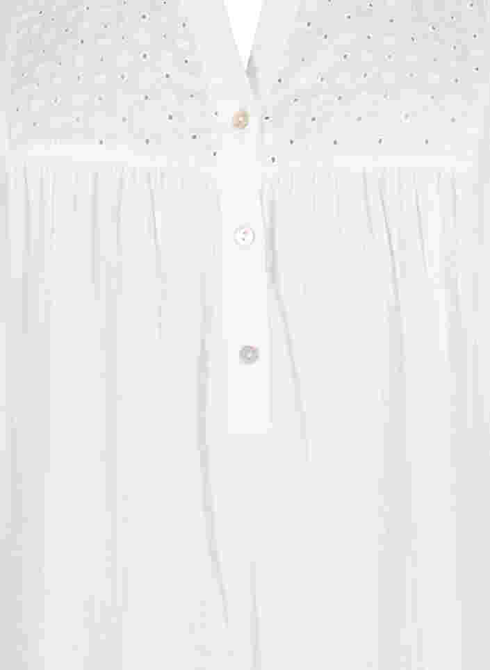 Tuniek van katoen met anglaise borduurwerk, Bright White, Packshot image number 2