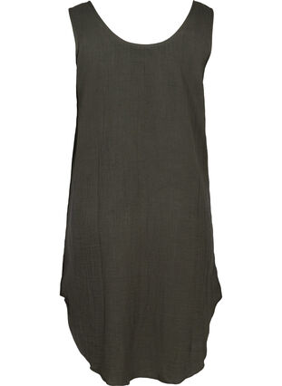 Mouwloze katoenen jurk met a-lijn, Khaki As sample, Packshot image number 1