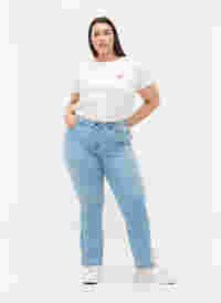 Ellen bootcut jeans met hoge taille, Ex Lgt Blue, Model