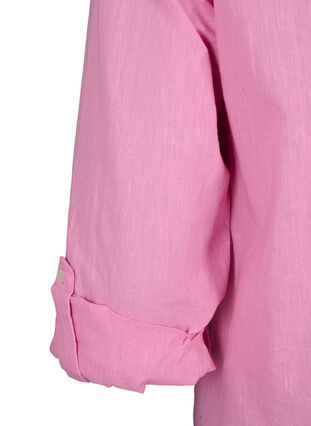 Shirt blouse met knoopsluiting van katoen-linnenmix, Rosebloom, Packshot image number 4