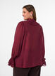Viscose blouse met ruches en lange mouwen, Rood, Model image number 2