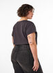 Katoenen T-shirt met goudkleurige folieprint, Grijs, Model image number 2
