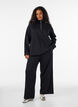 Sweatshirt met hoge kraag en ritssluiting, Zwart, Model image number 1