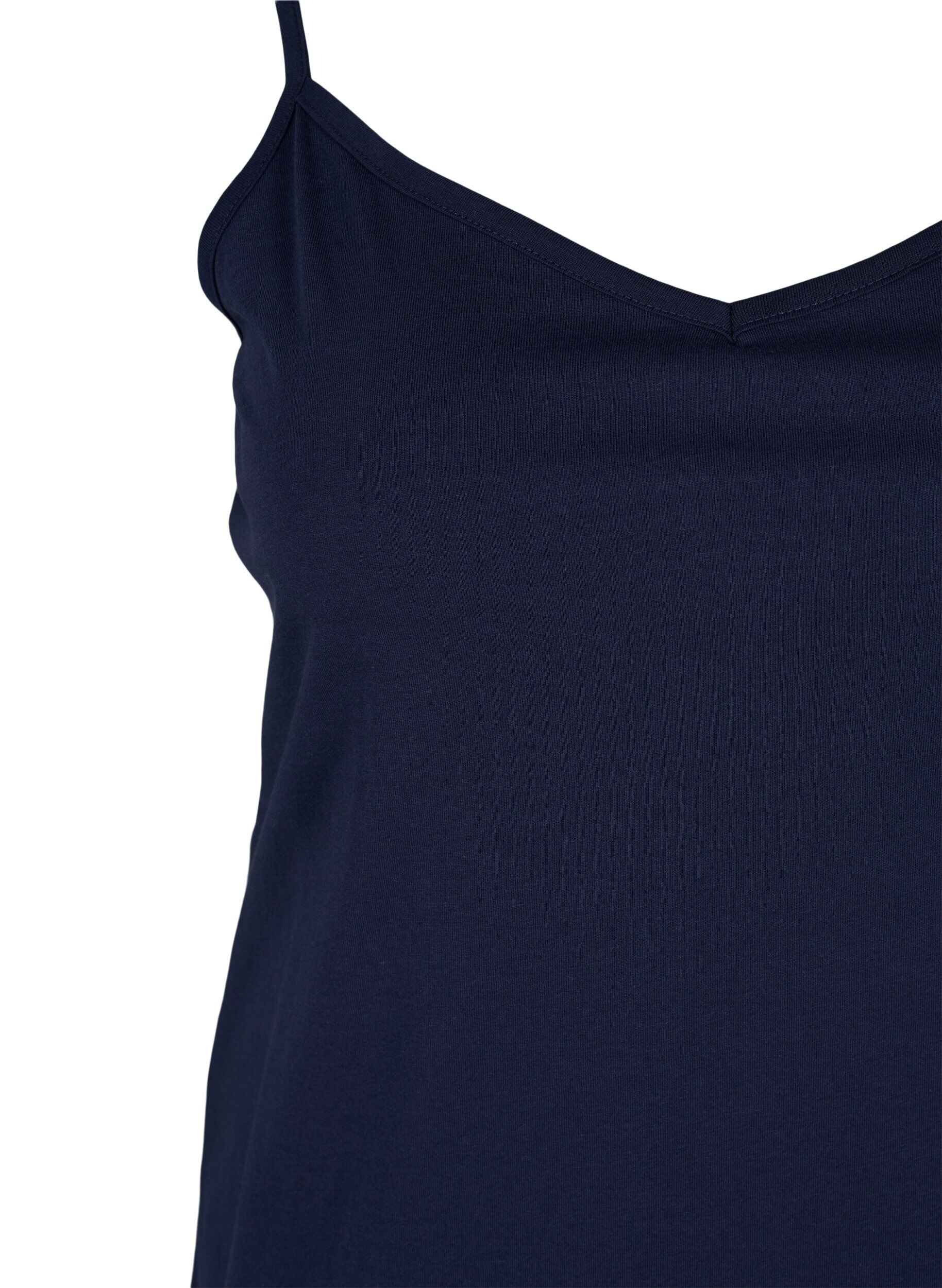 Zizzi Set van 2 basic tops in katoen, Black/Navy B, Packshot image number 3