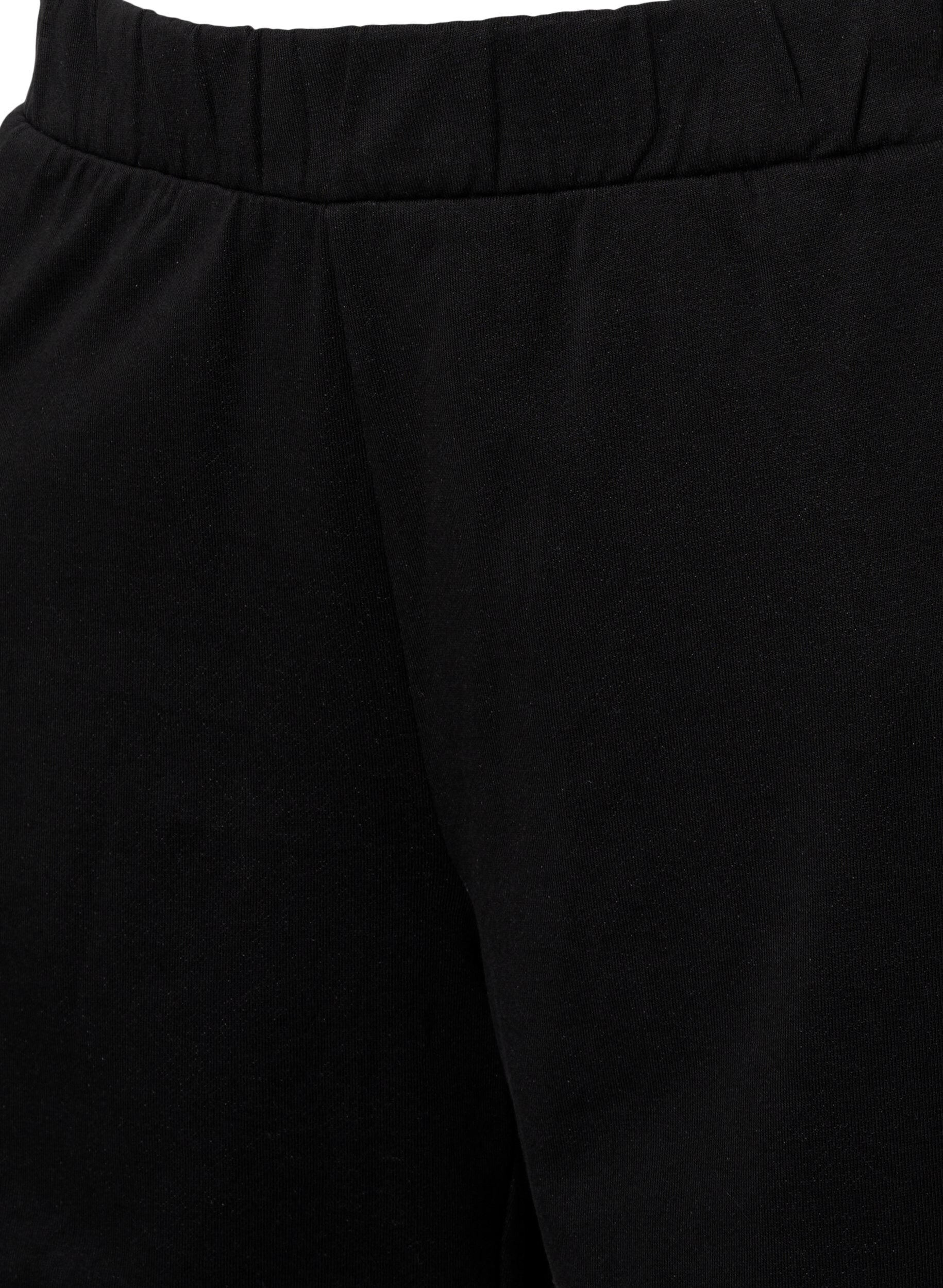 Zizzi Effen sweatshort met zakken, Black, Packshot image number 2