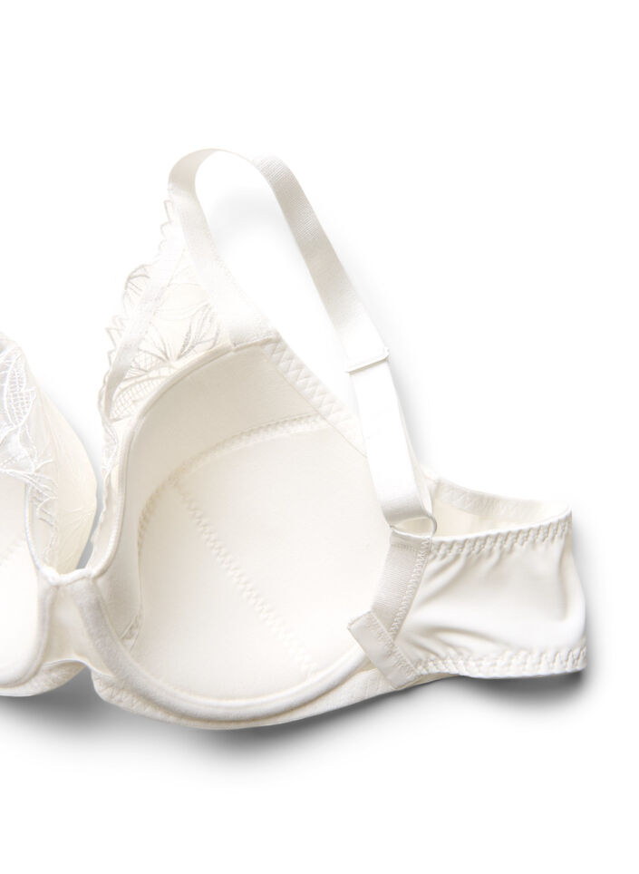 Gewatteerde kanten beha met beugel, Wit, Packshot image number 3