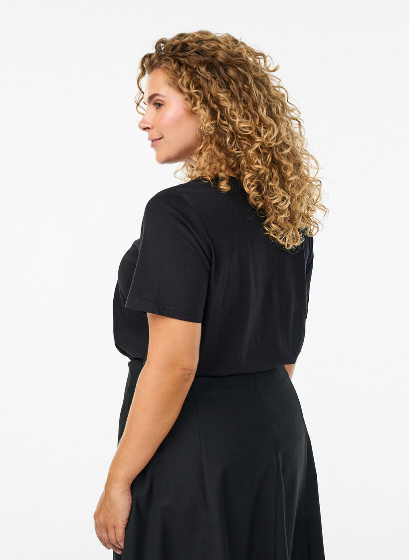 T-shirt met print, Zwart, Model image number 2