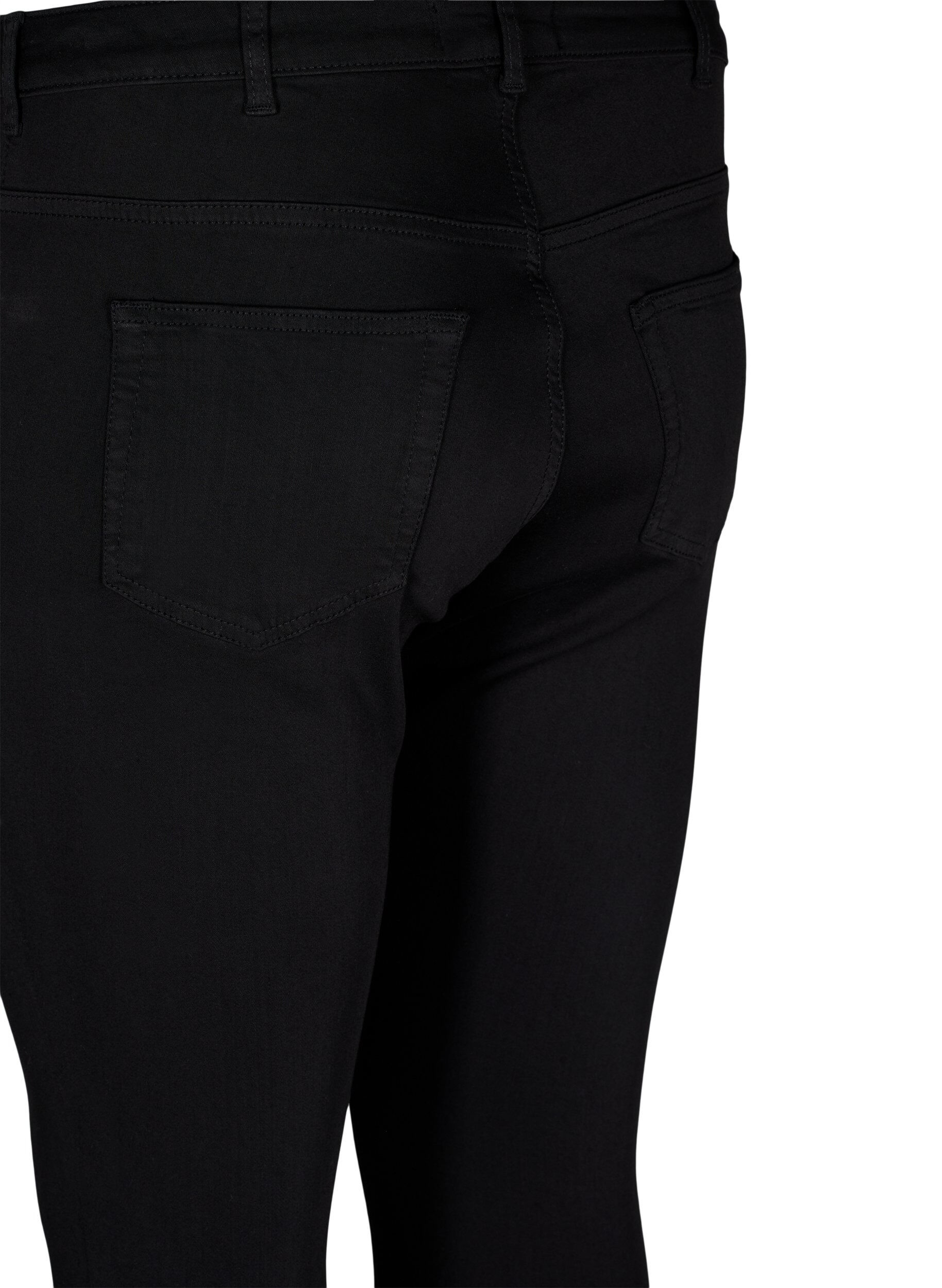 Zizzi Stay black Amy jeans met hoge taille, Black, Packshot image number 3