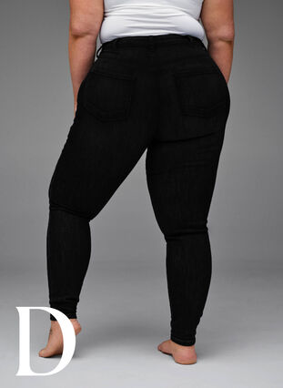 Super smalle jeans met hoge taille, Black, Model image number 9