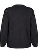 Gebreide blouse met ronde hals en middennaad, Dark Grey Melange, Packshot image number 1