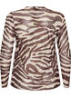 Mesh blouse met print, Bruin, Packshot image number 1