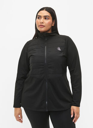 Sportief vest met quilt en rits, Black, Model image number 0