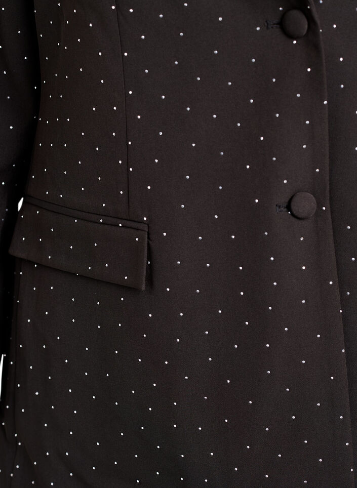 Blazer met strass-steentjes, Zwart, Packshot image number 2