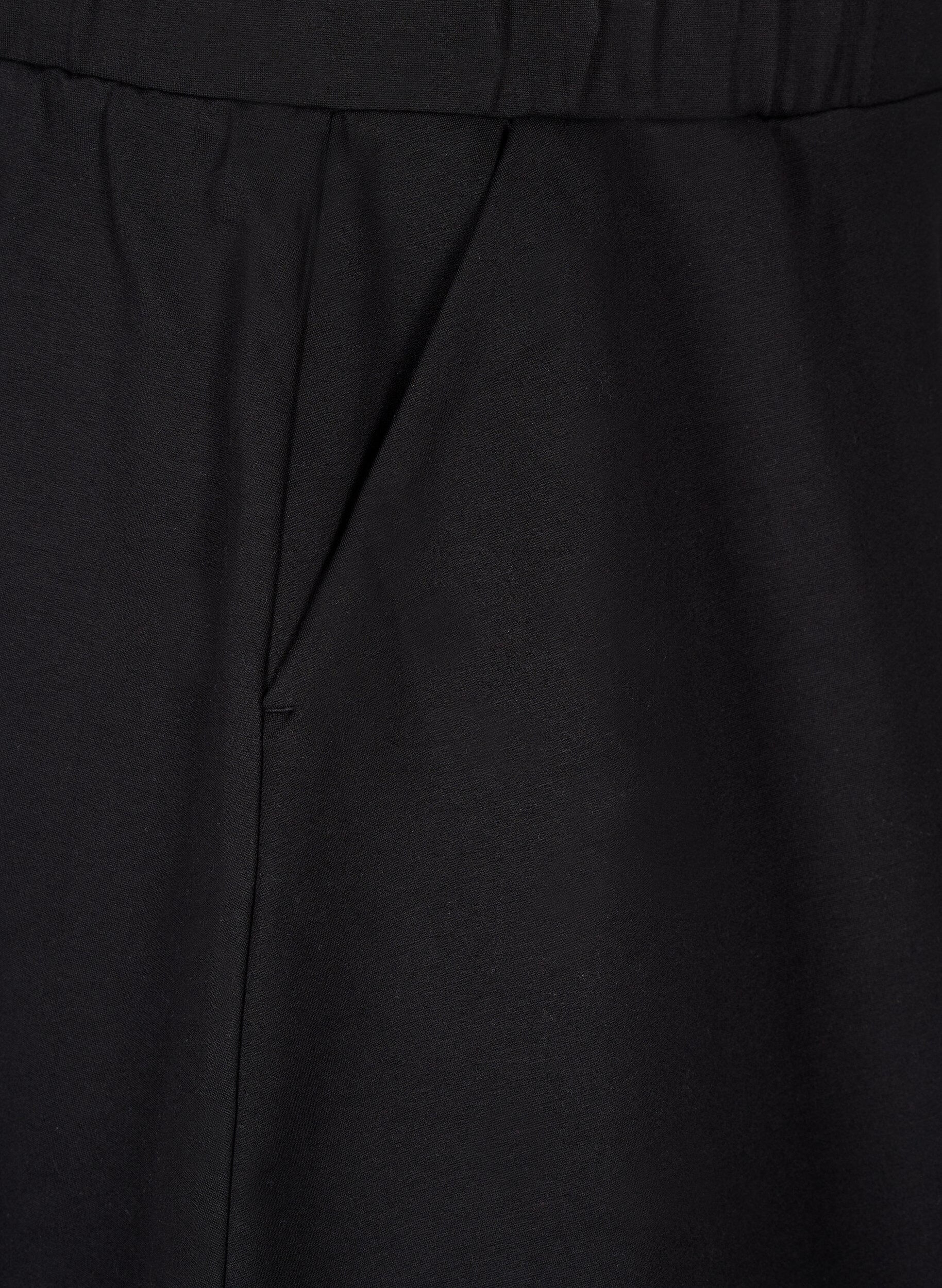 Zizzi Skaterrok in viscose, Zwart, Packshot image number 3