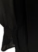 Viscose jurk met ruches en doorschijnende mouwen, Zwart, Packshot image number 3