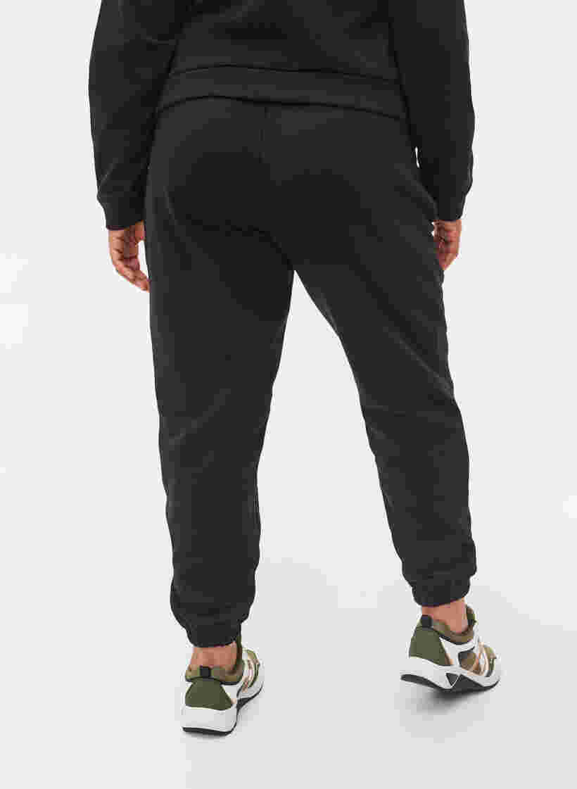 Losse katoenen broek met zakken, Black, Model image number 1