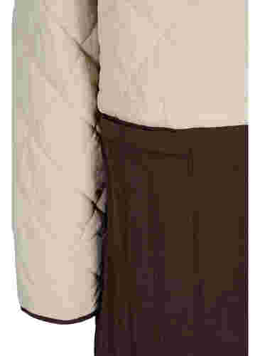 Lang gewatteerd jack in blokkleuren, Black Coffee Comb, Packshot image number 3