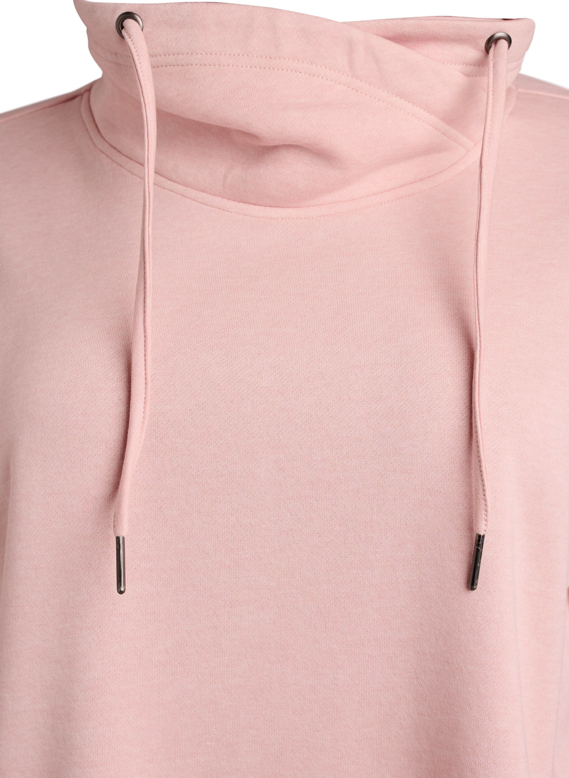 Zizzi Sweatshirt met hoge kraag en zakken, Rood, Packshot image number 2