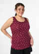 Top met print en kanten rand, Rood, Model image number 0