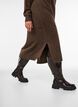 Jumperjurk met col en splitjes, Bruin, Model image number 2