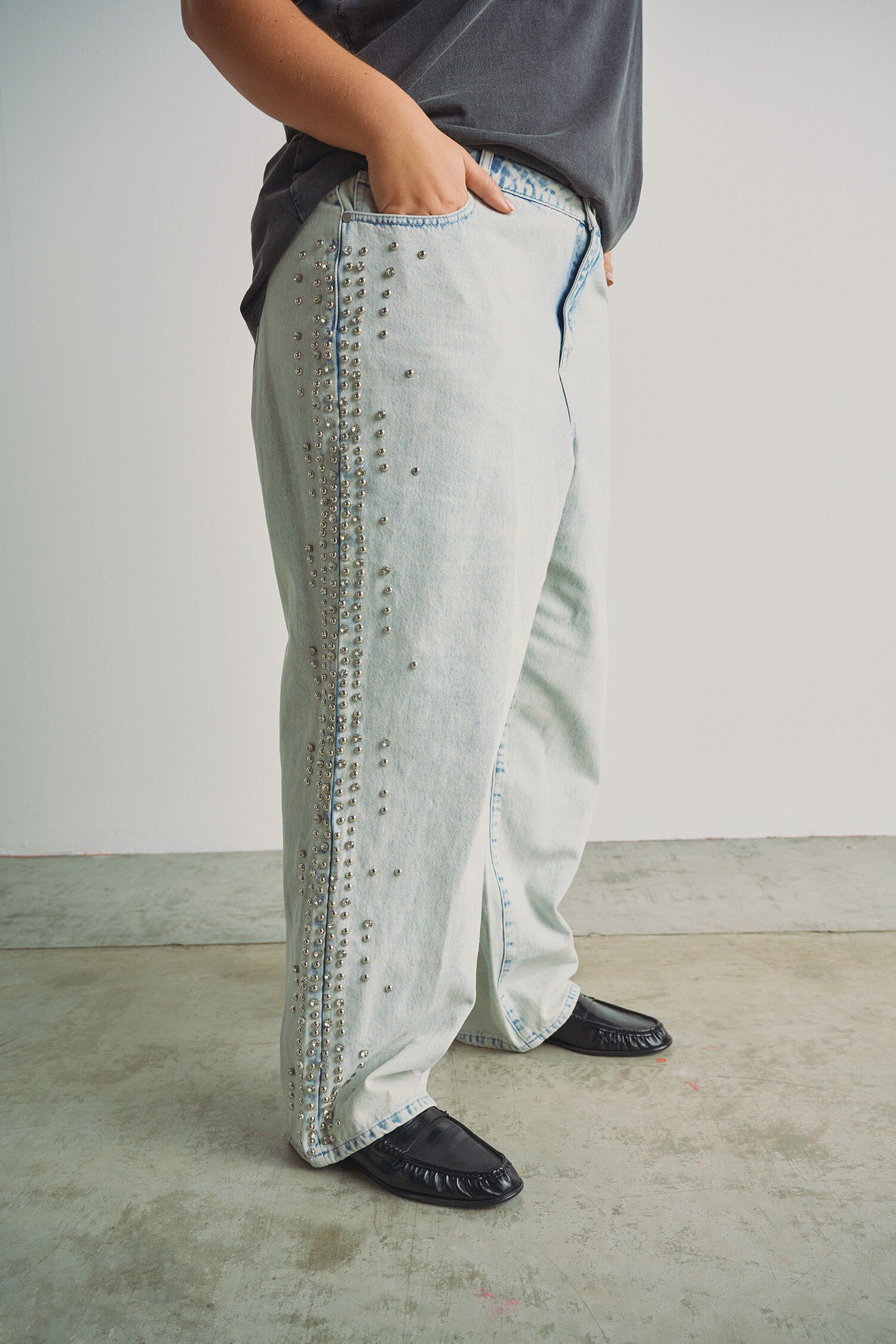 Zizzi Jeans met details, , Model