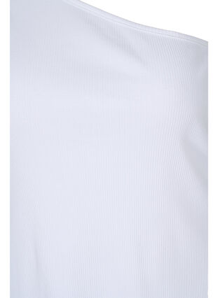 One-shoulder top in katoen, Bright White, Packshot image number 2