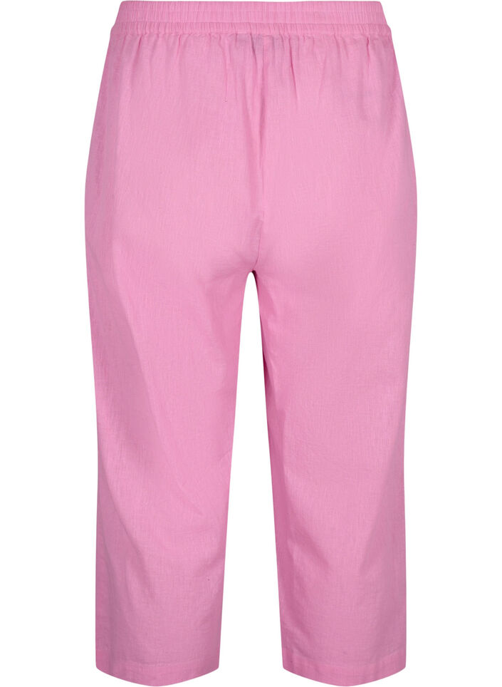 Broek van 7/8 katoenmix met linnen, Rosebloom, Packshot image number 1