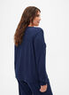 Blouse met lange mouwen en gestreept patroon, Night Sky Mel., Model image number 1