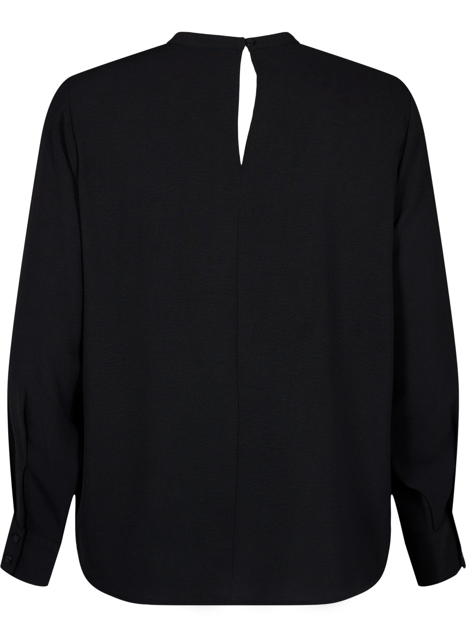 Zizzi Blouse met kanten detail, Black, Packshot image number 1