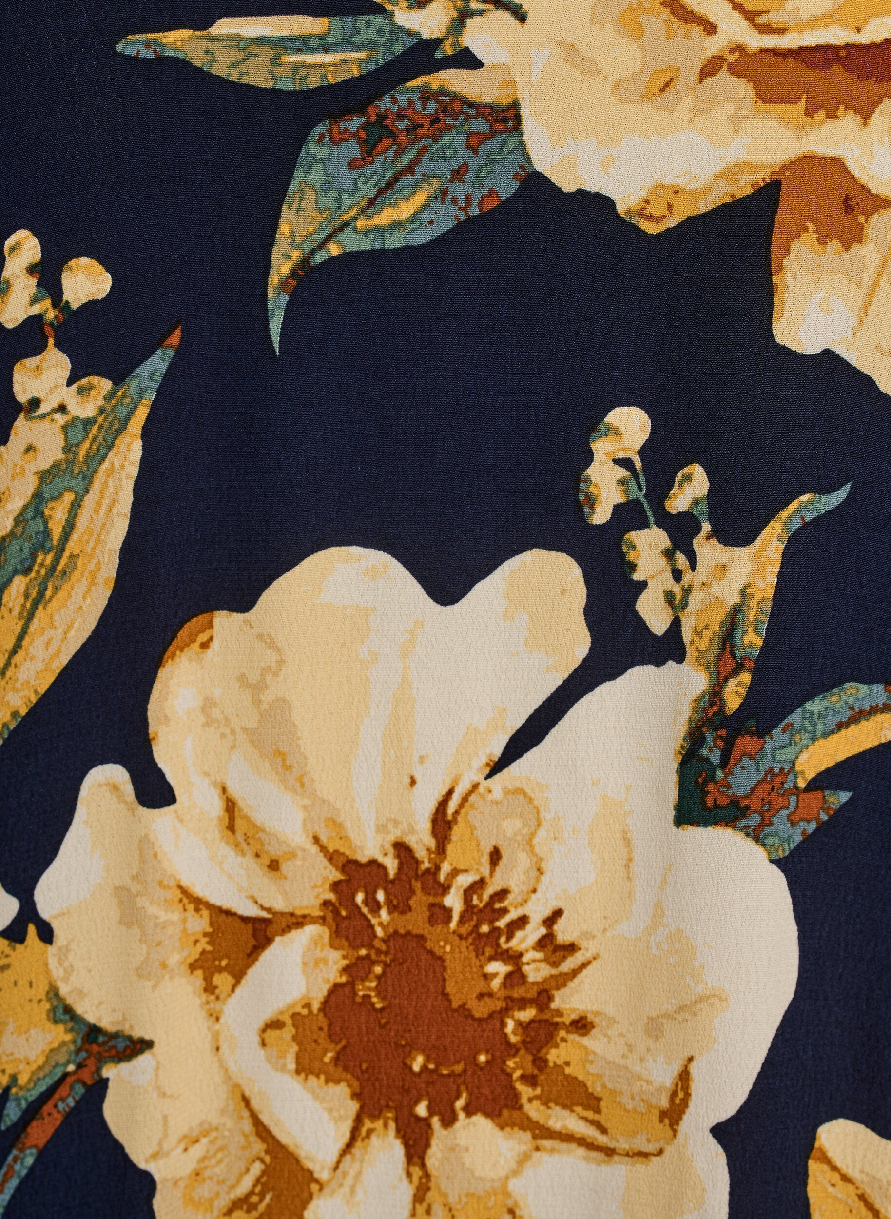 Zizzi Viscose blouse met korte mouwen met print, Blauw, Packshot image number 2