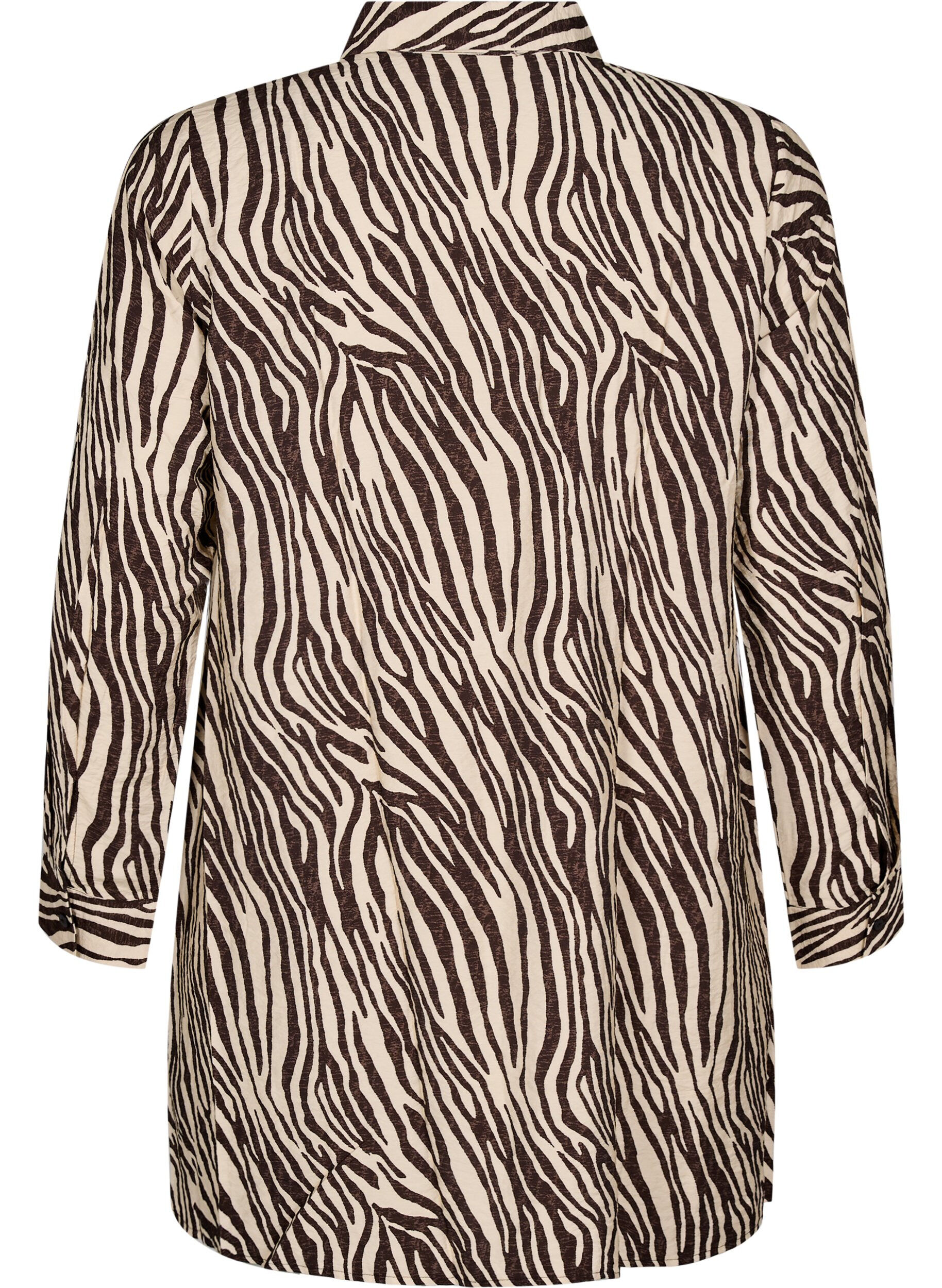 Zizzi Lange blouse met luipaardprint, Bruin, Packshot image number 1
