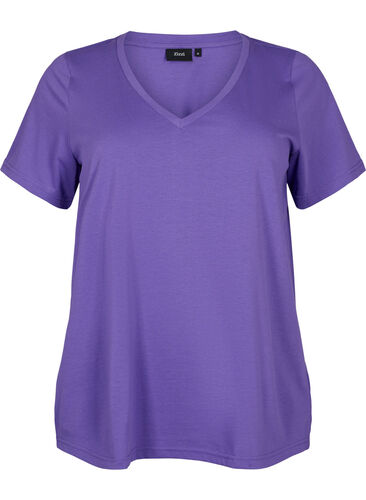 T-shirt met korte mouwen en v-hals, Ultra Violet, Packshot image number 0