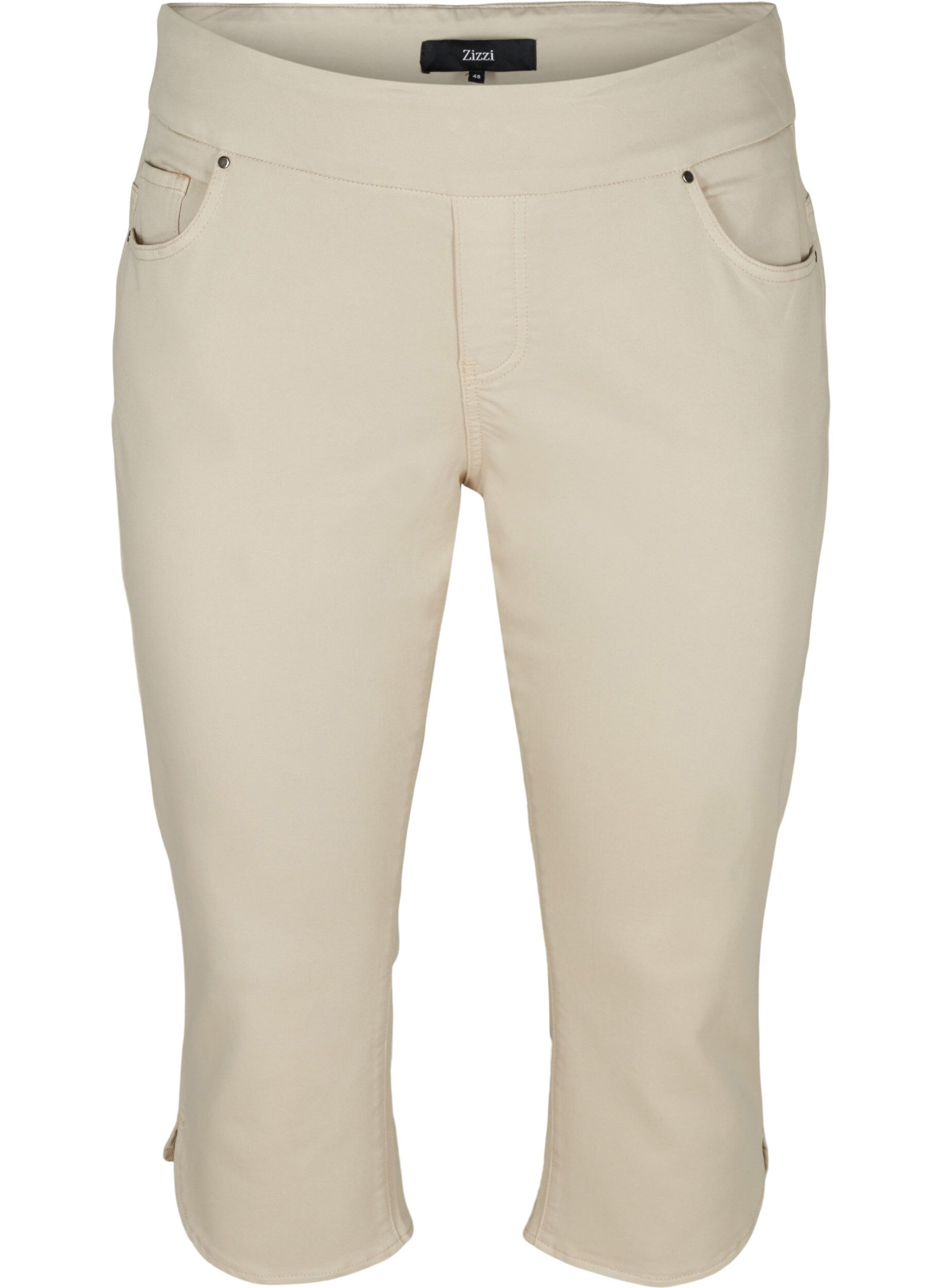 Zizzi Nauwsluitende driekwart broek in katoenmix, Rainy Day, Packshot image number 0