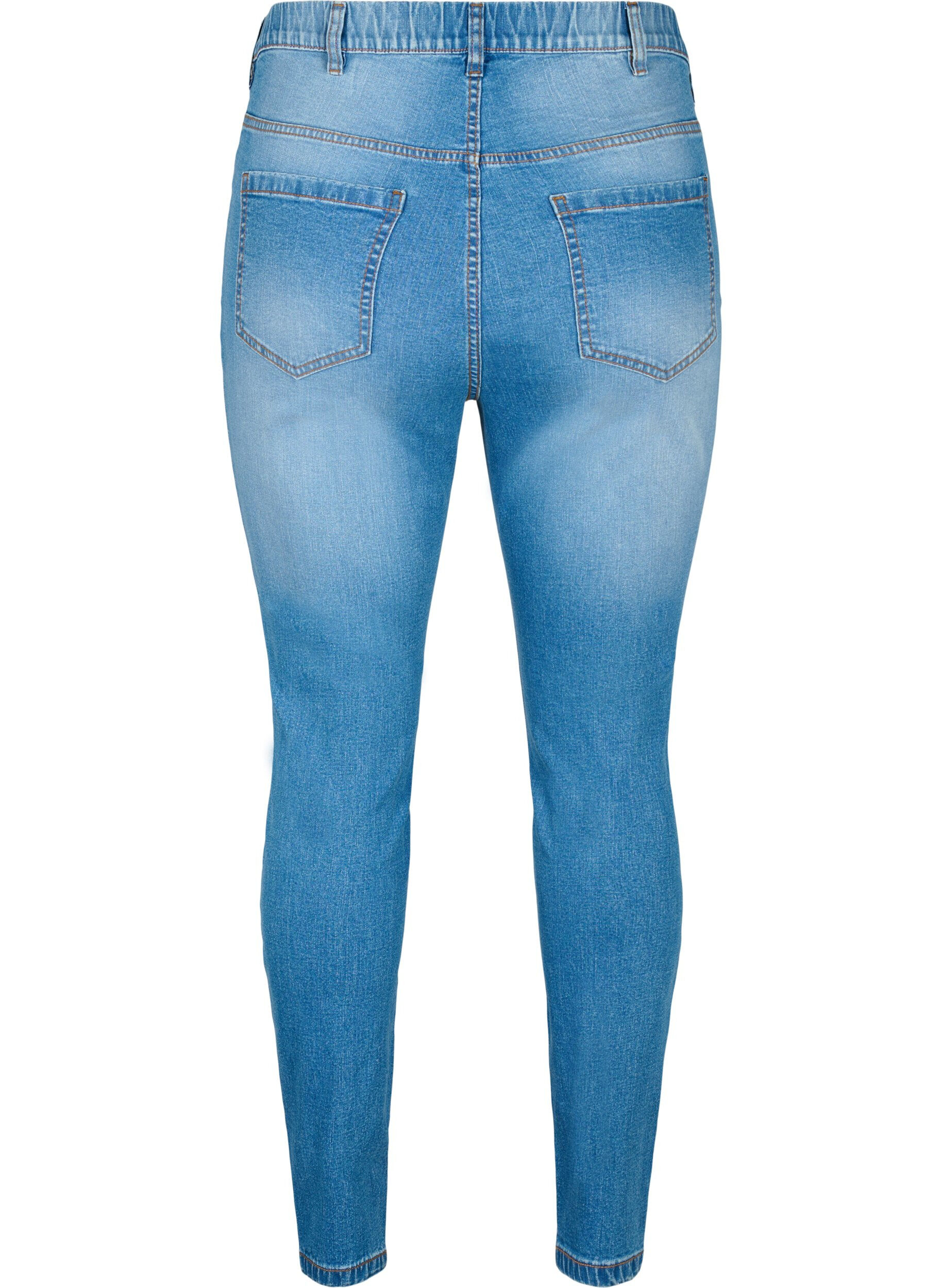 Zizzi Jeggings met achterzakken, Blue denim, Packshot image number 1