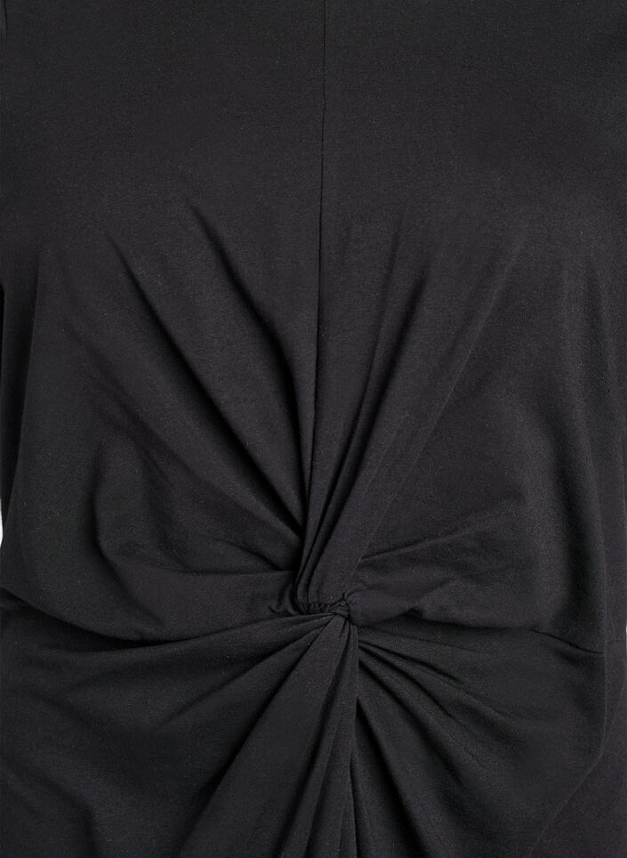Katoenen jurk met twistdetail, Zwart, Packshot image number 2