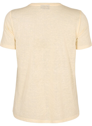 T-shirt met klinknagels en ronde hals, Buttercream, Packshot image number 1