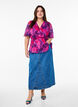 Bloemen chiffon blouse met korte mouwen, Rood, Model image number 1