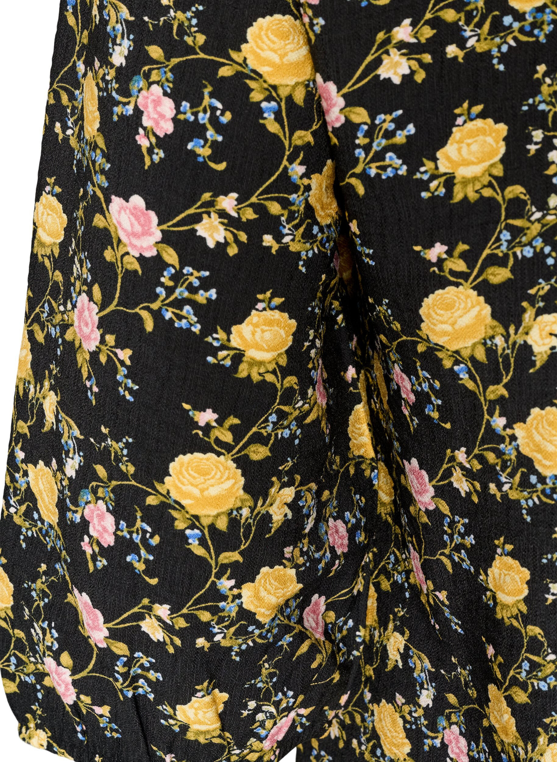 ZizziBlouse van viscose met patroon en 3/4-mouwen, Zwart, Packshot image number 3
