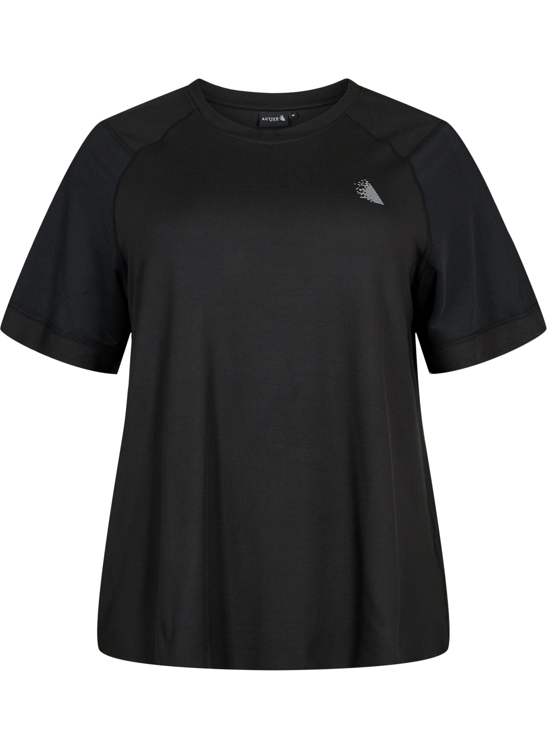 Zizzi Trainings-T-shirt met korte mouwen en ronde hals, Black, Packshot image number 0