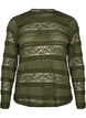 Kanten blouse met lange mouwen, Groen, Packshot image number 0