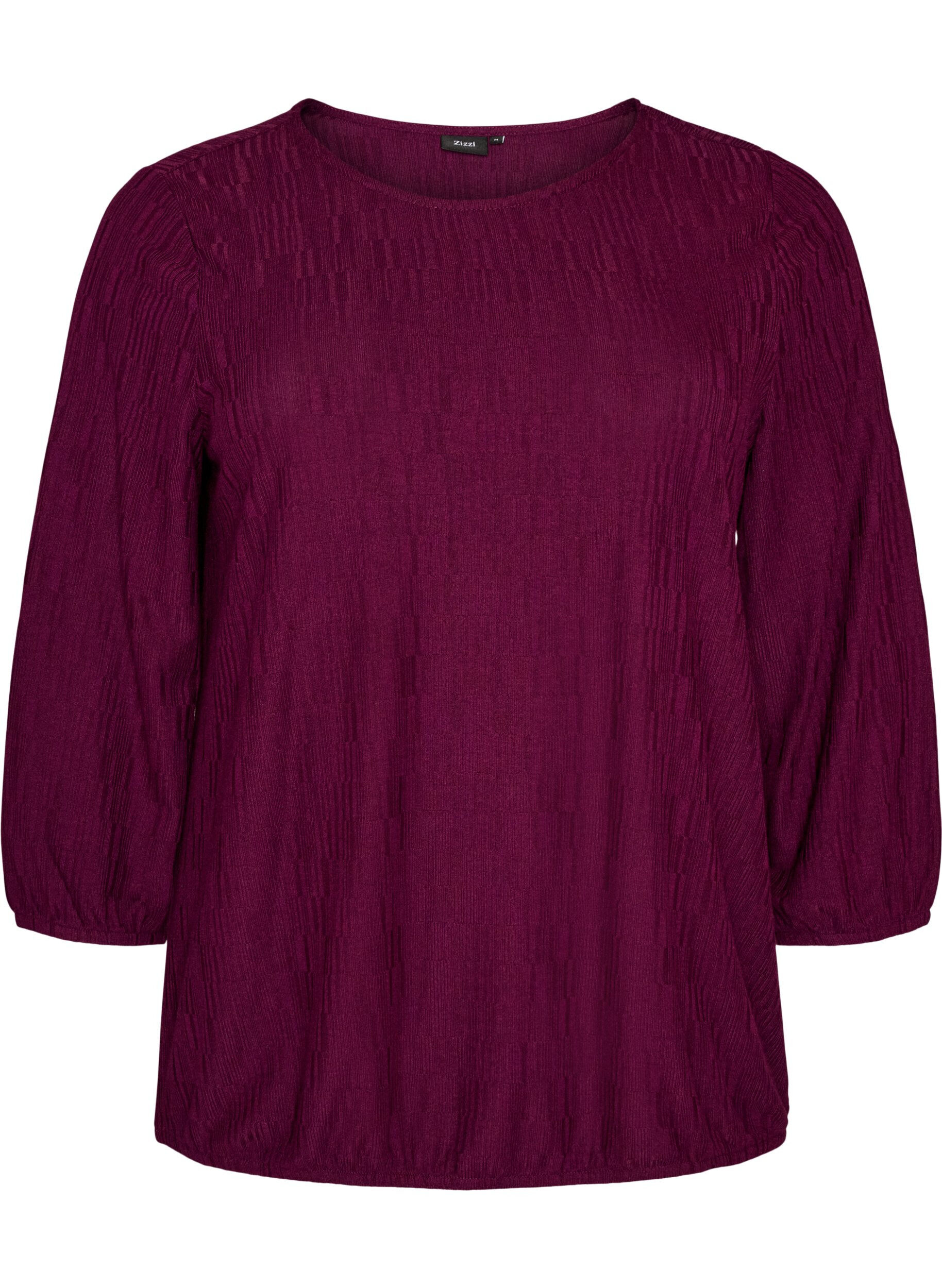 Blouse met textuur en 3/4 mouwen
